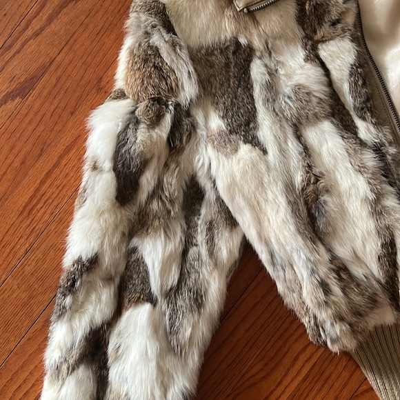 Rabbit fur bomber coat - Picture 3 of 10